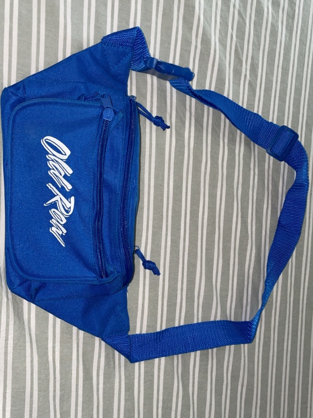 Old row Blue Men's Fanny pack  with Front Zip Pocket